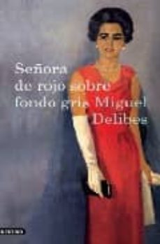 Señora De Rojo Sobre Fondo Gris